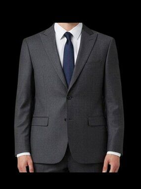 Andrew Fezza Very Nice Dark Grayish/Black Suit Blazer 44R